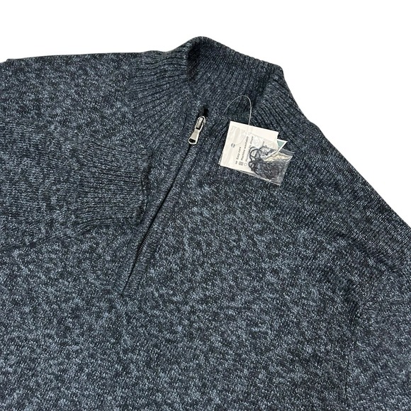 Croft and Barrow Quarter Zip Sweater Mens 2XB Big 1/4 Zip Blue Soft New w Tags - Picture 1 of 10